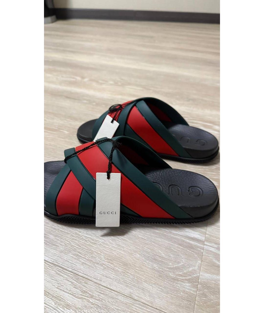 GUCCI Мульти резиновые шлепанцы, фото 4