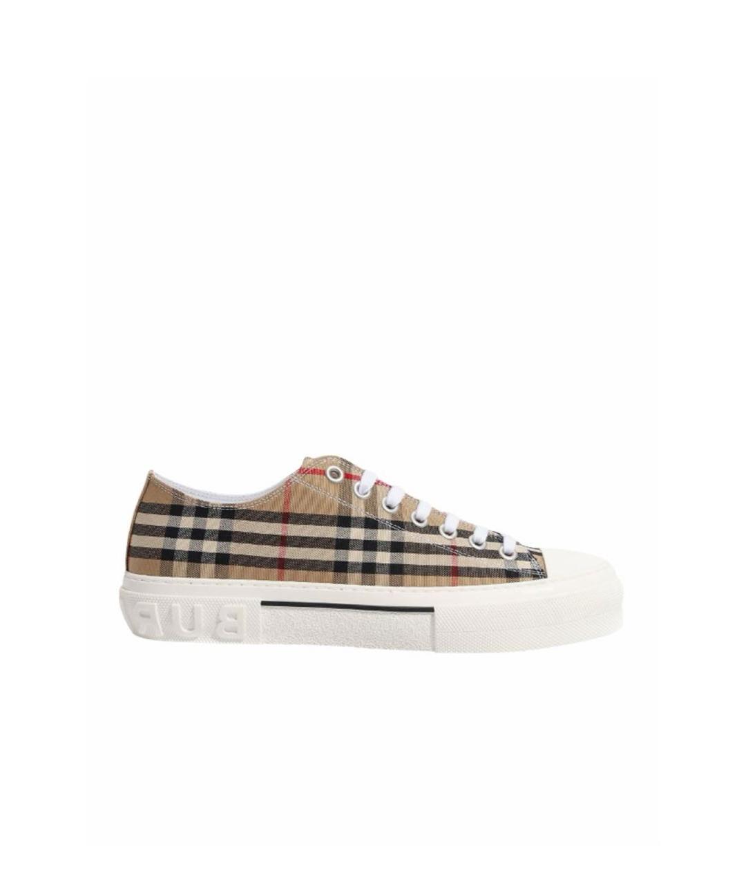 BURBERRY Бежевые текстильные кеды, фото 1