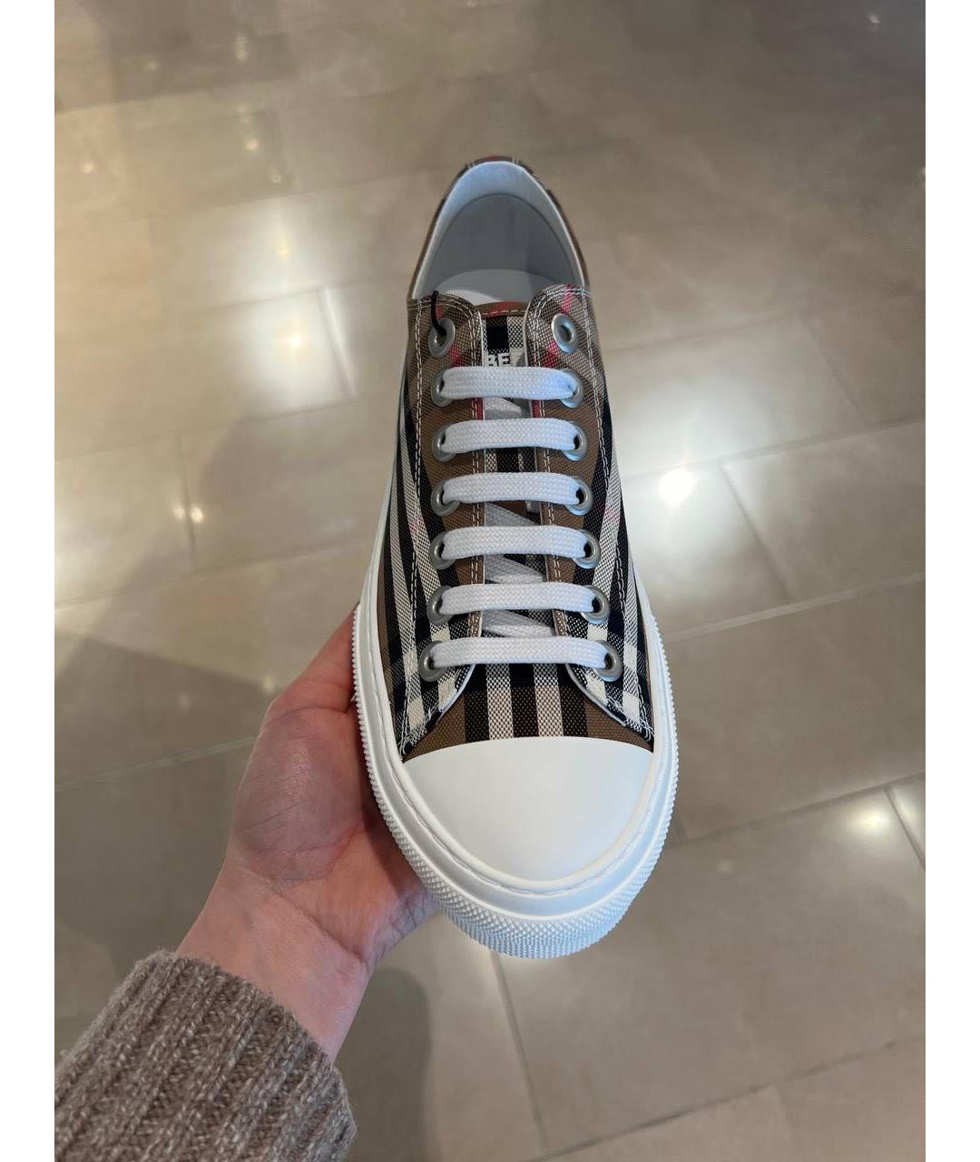 BURBERRY Бежевые текстильные кеды, фото 2