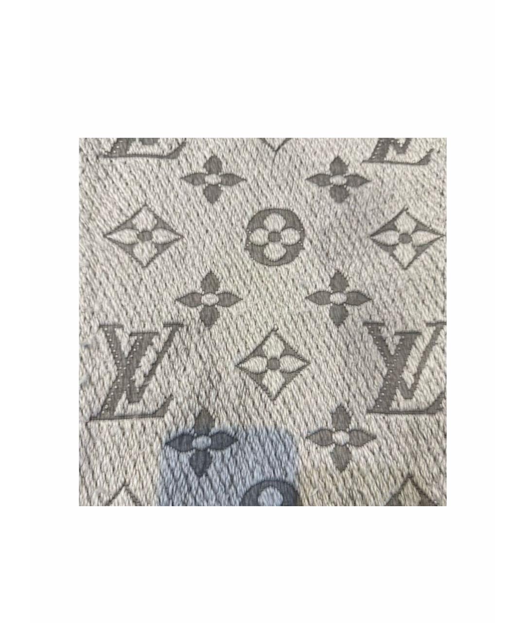 LOUIS VUITTON Серый шерстяной шарф, фото 1