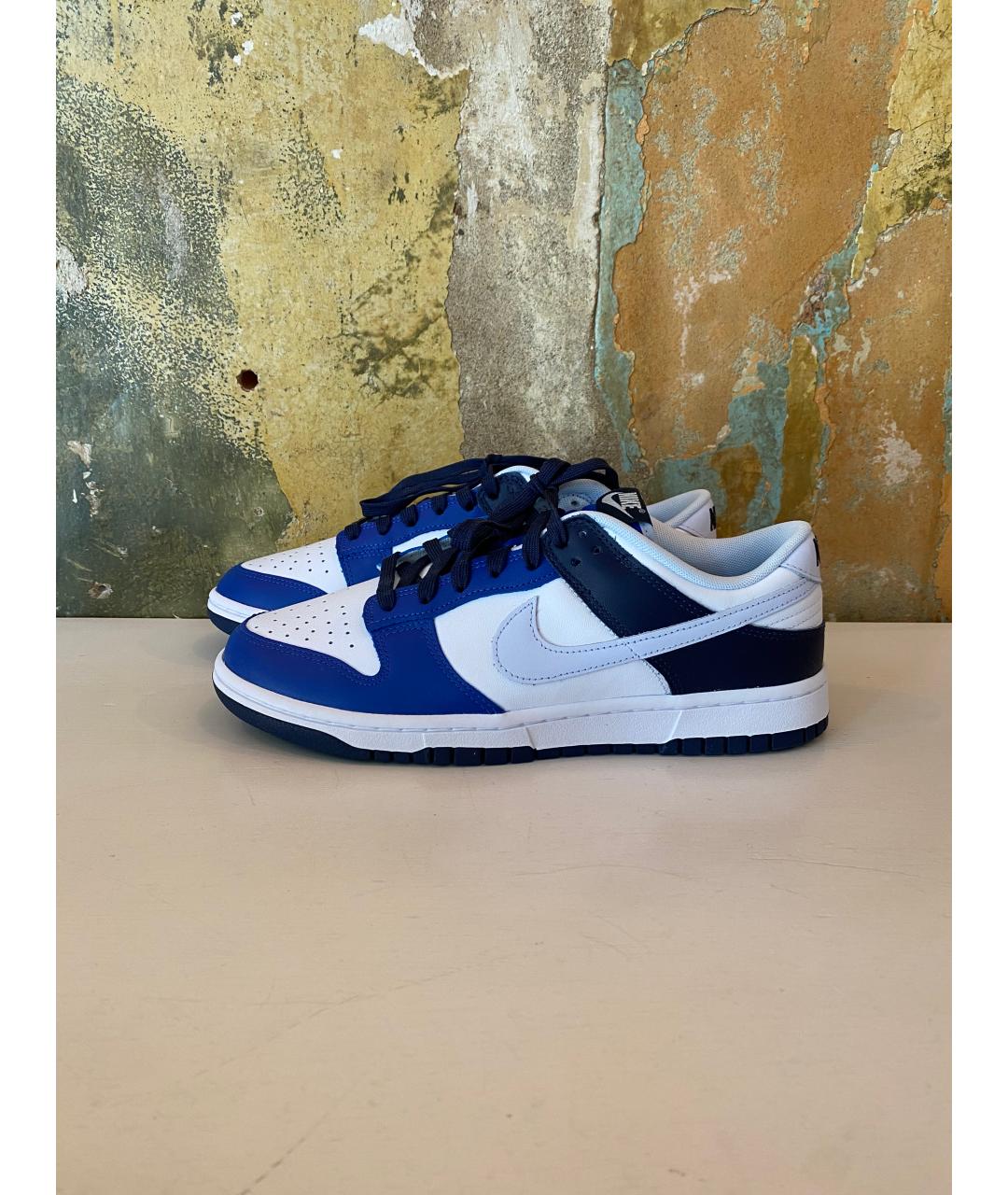 NIKE Темно-синие кожаные низкие кроссовки / кеды, фото 9
