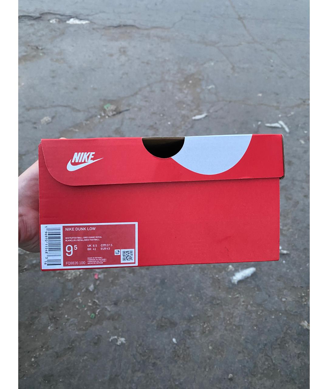 NIKE Темно-синие кожаные низкие кроссовки / кеды, фото 4