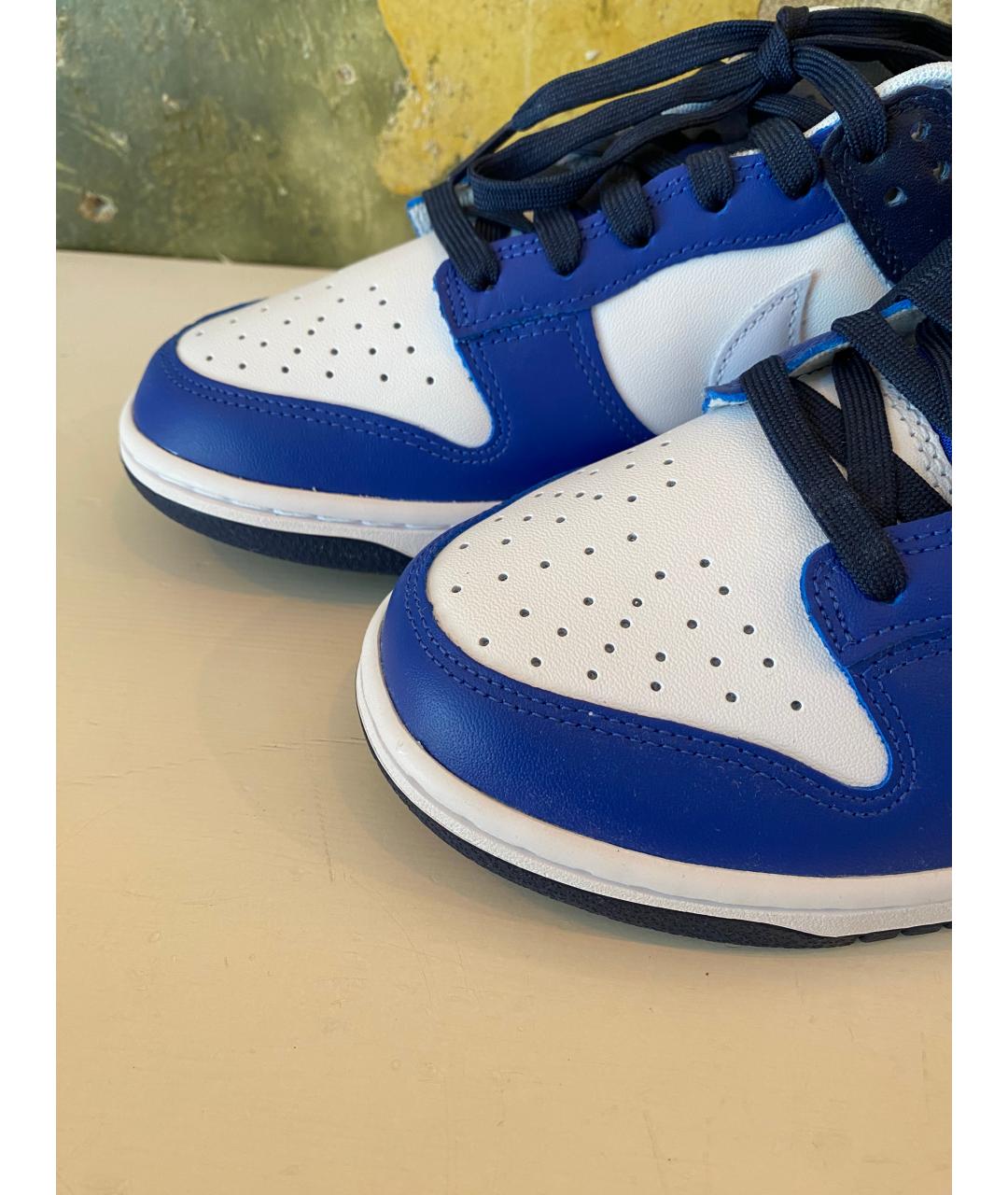 NIKE Темно-синие кожаные низкие кроссовки / кеды, фото 3