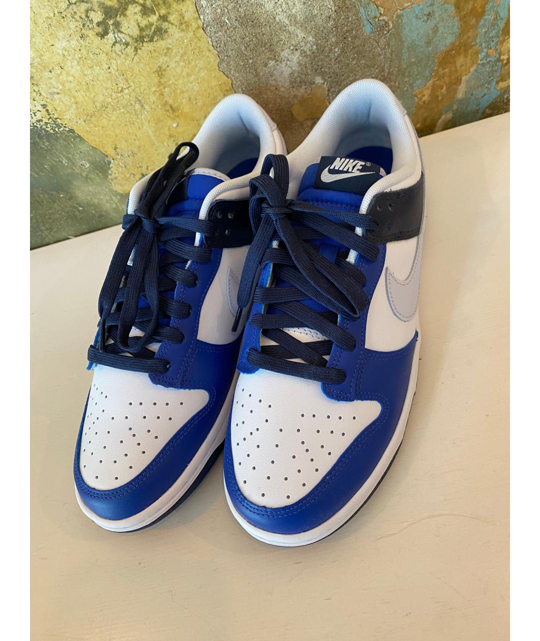 NIKE Темно-синие кожаные низкие кроссовки / кеды, фото 7