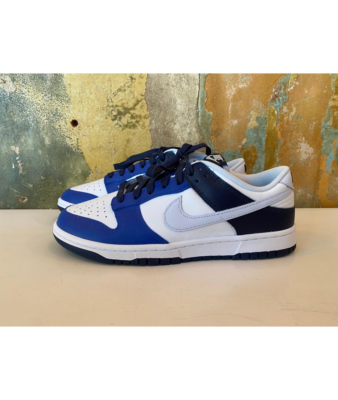 NIKE Темно-синие кожаные низкие кроссовки / кеды, фото 2