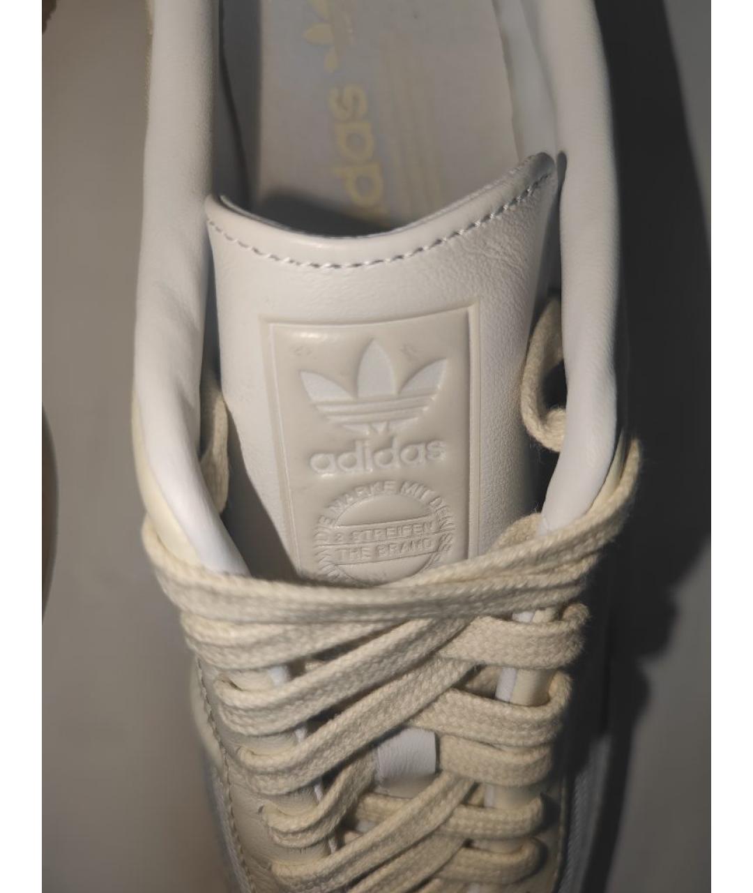 ADIDAS Бежевые кожаные кеды, фото 6