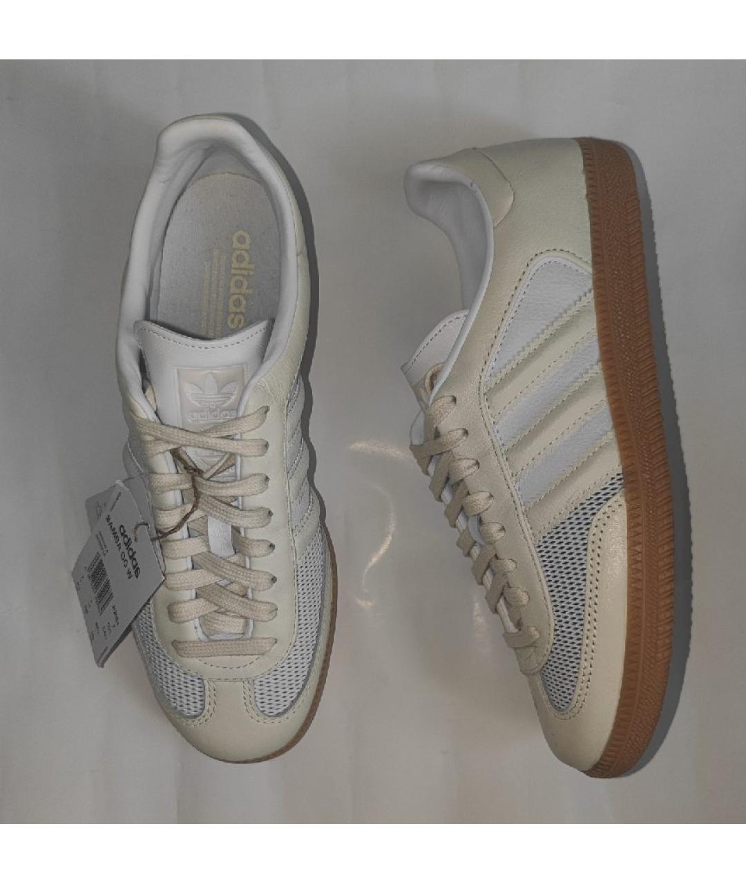 ADIDAS Бежевые кожаные кеды, фото 8
