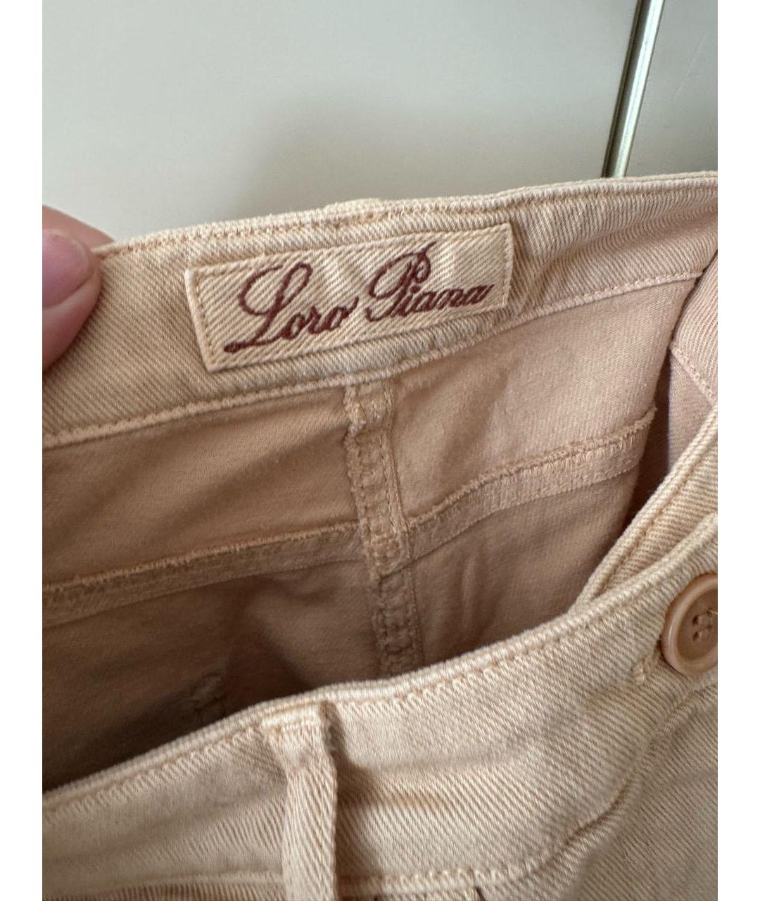 LORO PIANA Горчичные хлопко-эластановые брюки широкие, фото 3