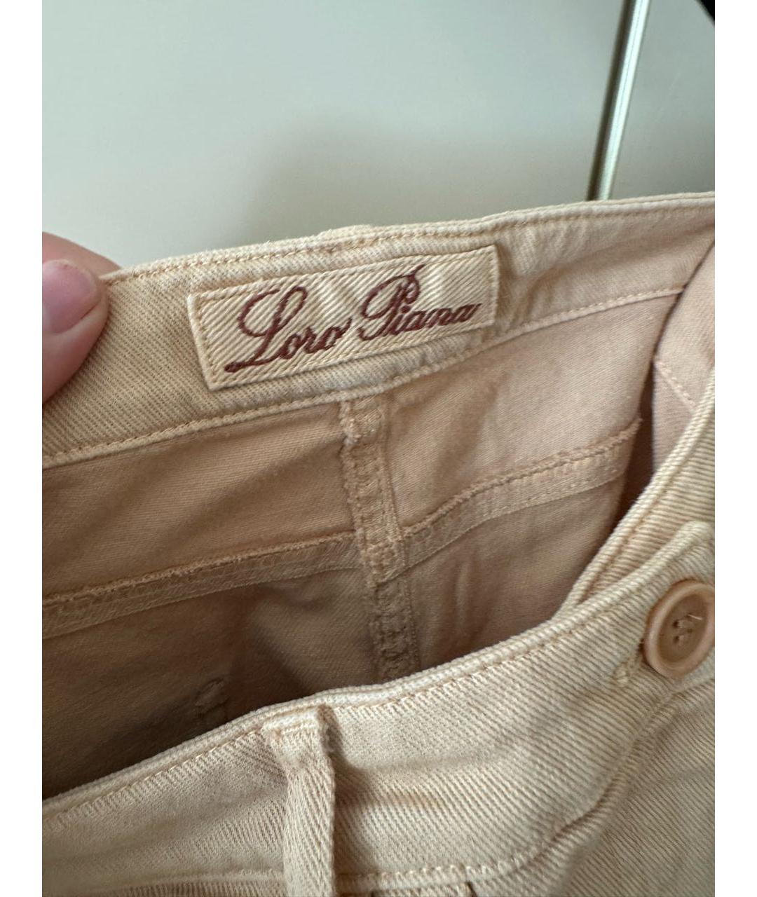 LORO PIANA Горчичные хлопко-эластановые брюки широкие, фото 6