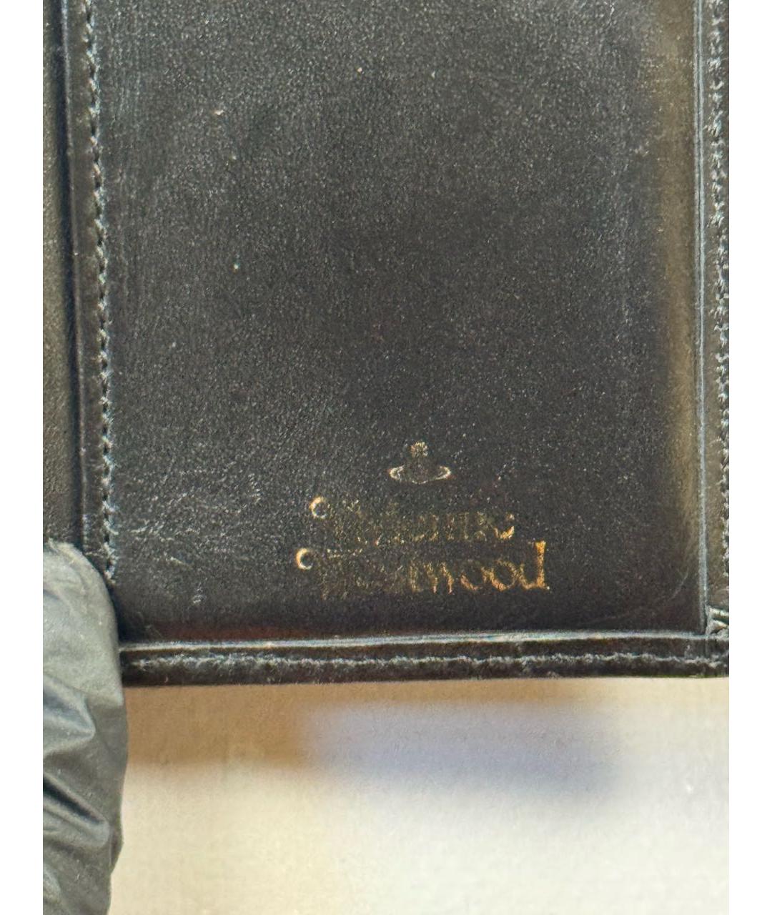 VIVIENNE WESTWOOD Черный кожаный кошелек, фото 8