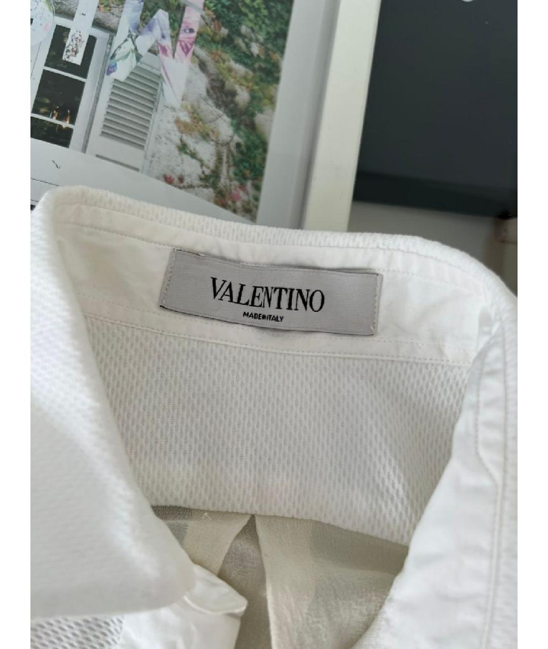 VALENTINO Белая хлопковая блузы, фото 4
