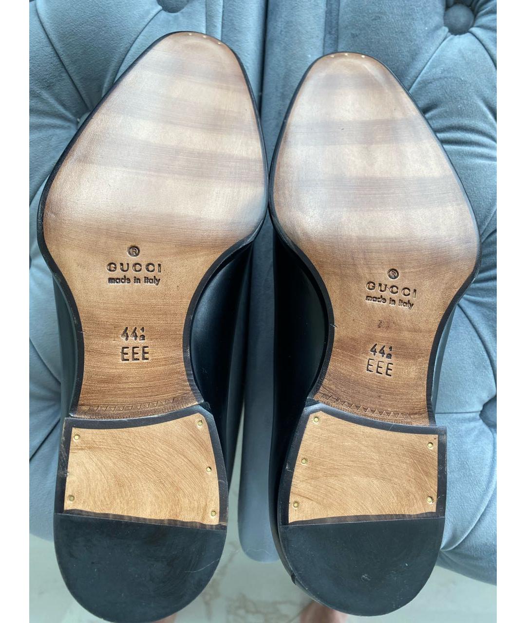 GUCCI Черные кожаные туфли, фото 5