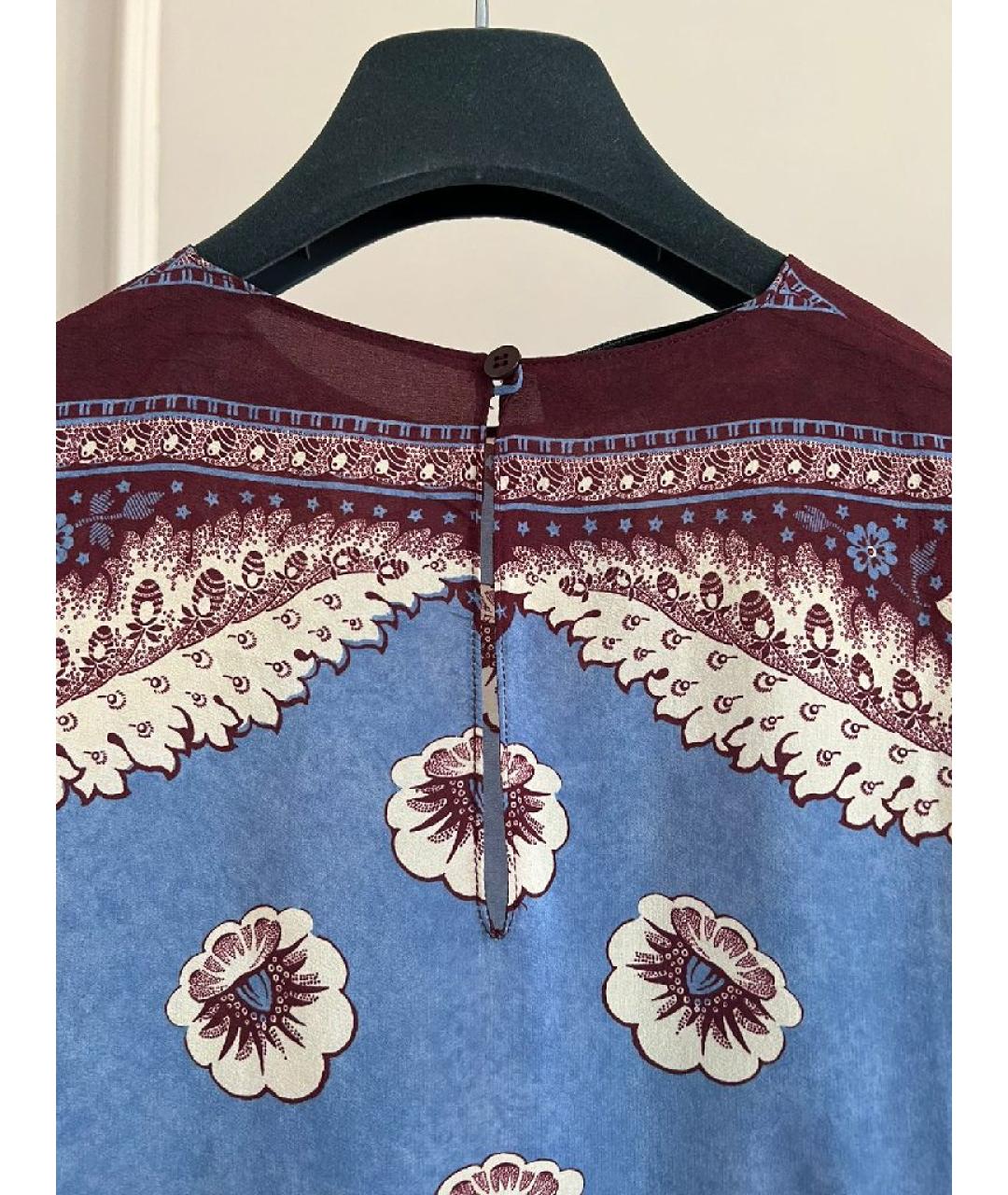VALENTINO Голубая шелковая футболка, фото 3