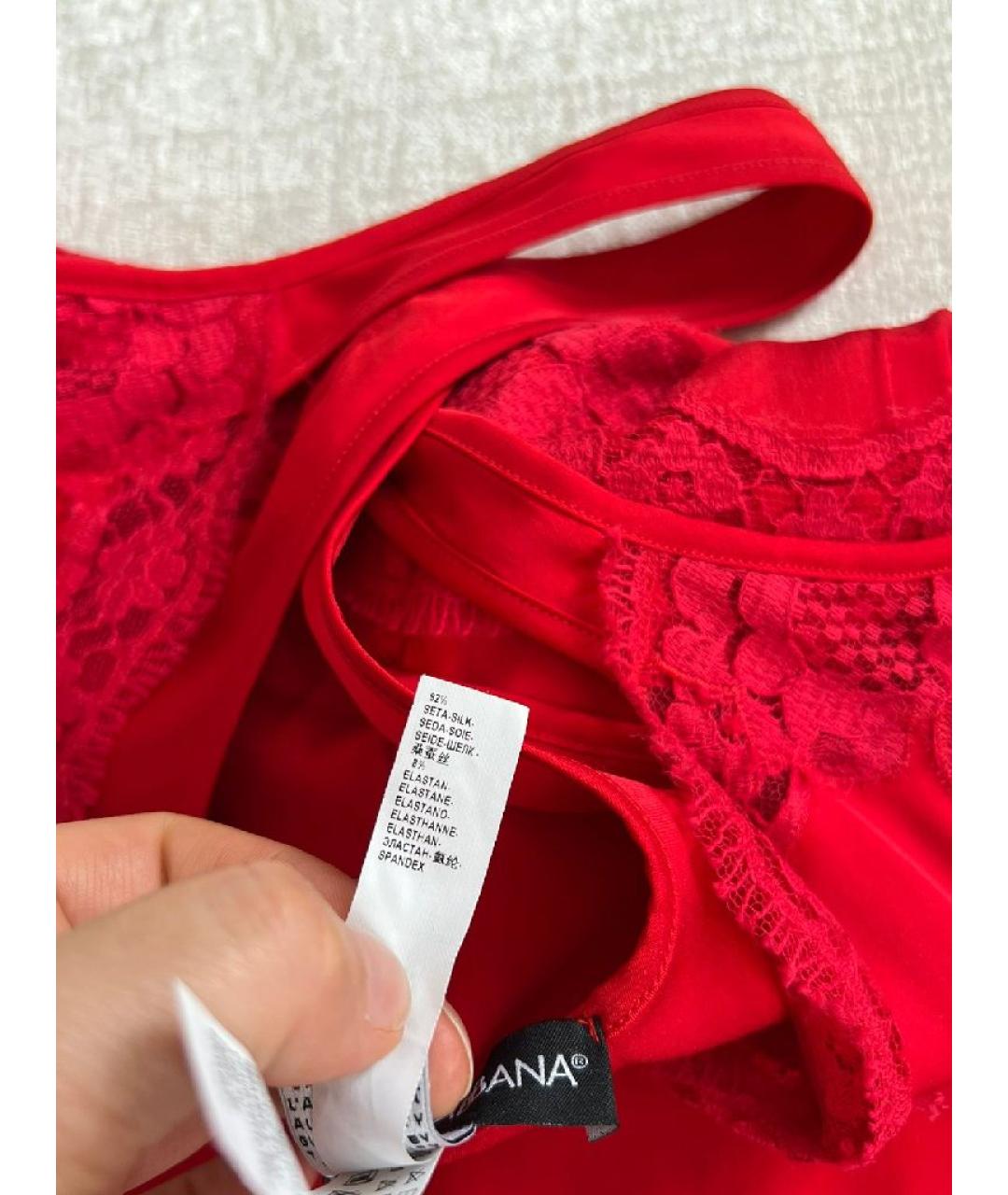 DOLCE&GABBANA Бордовая шелковая майка, фото 8