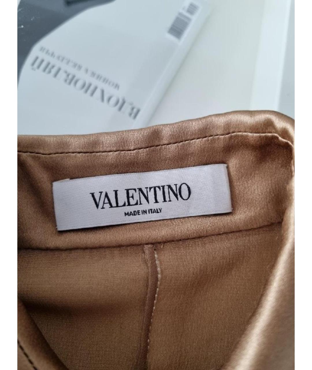 VALENTINO Коричневая шелковая рубашка, фото 3