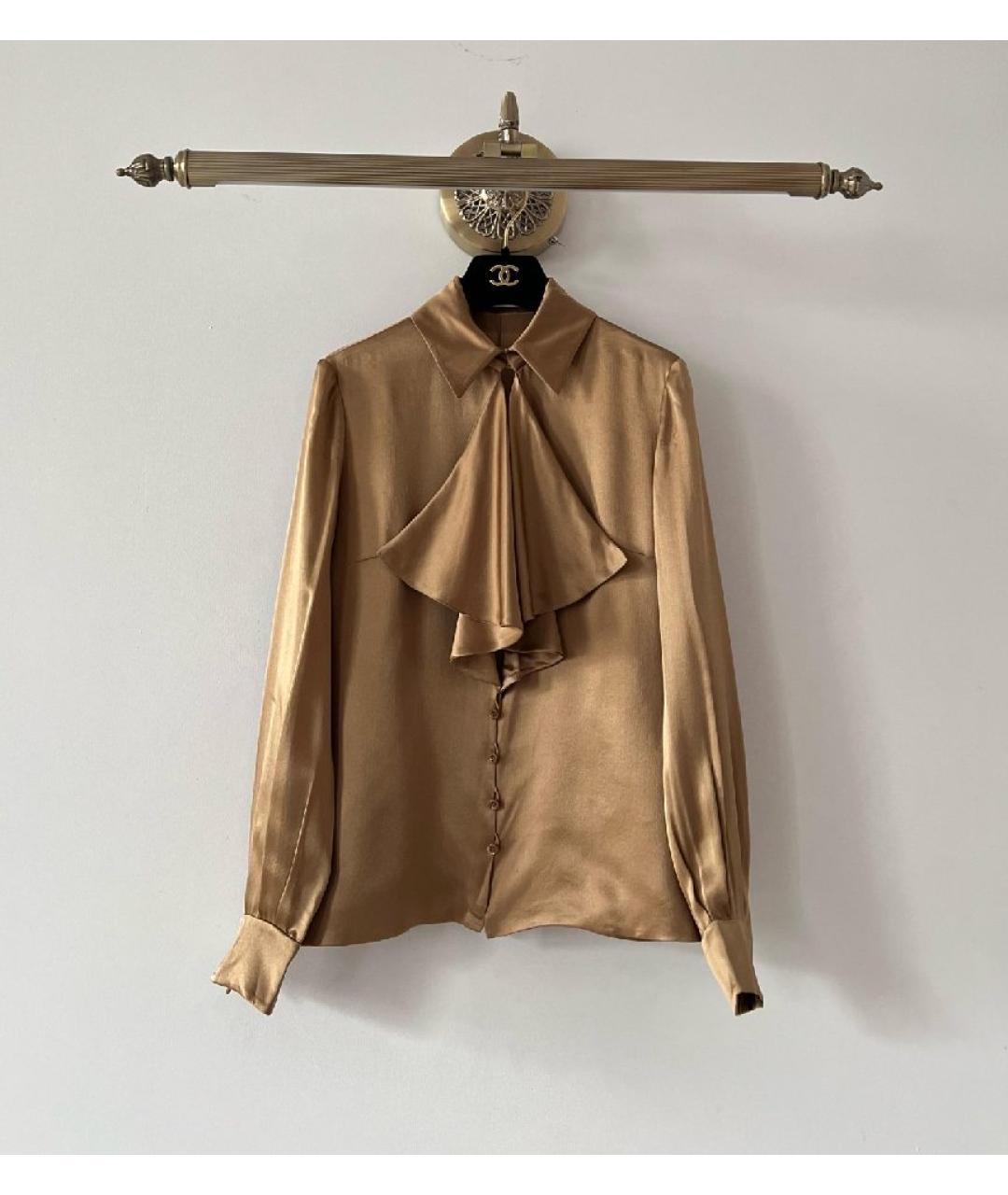 VALENTINO Коричневая шелковая рубашка, фото 10