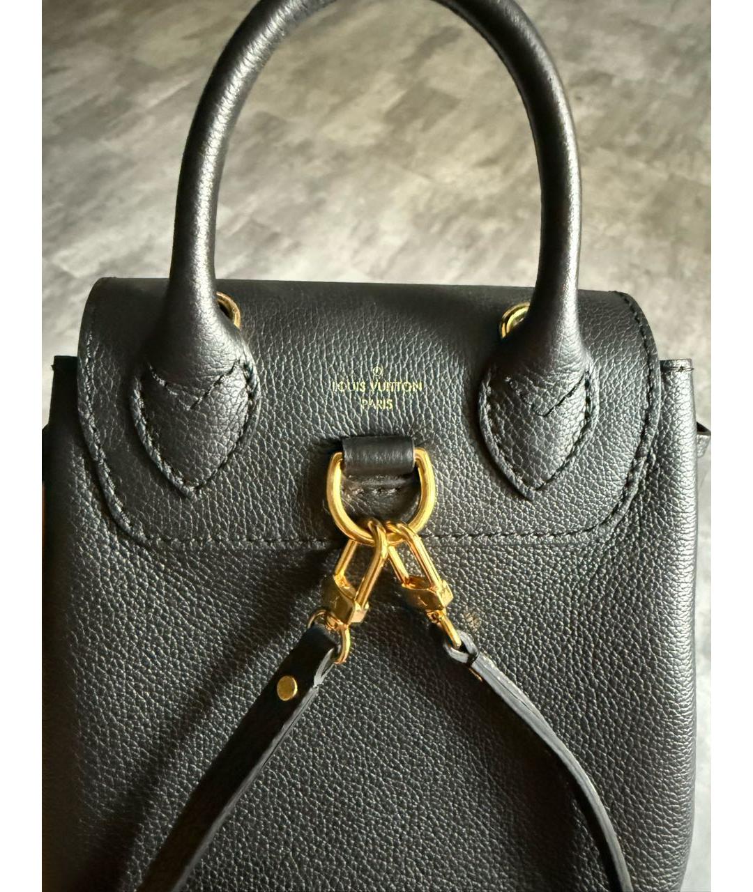 LOUIS VUITTON Черный кожаный рюкзак, фото 7