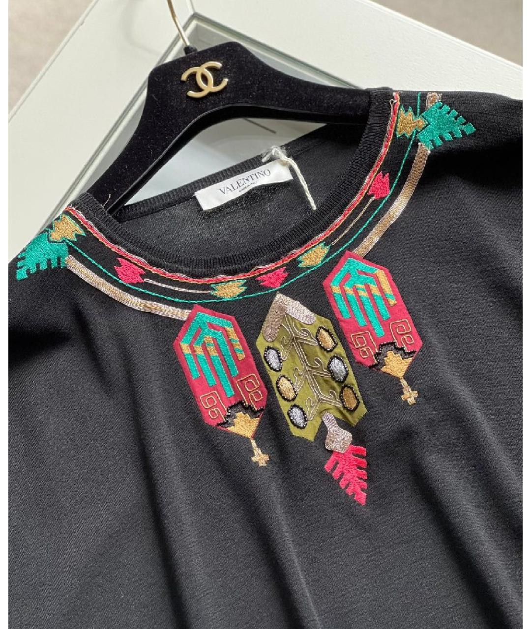 VALENTINO Черная хлопковая футболка, фото 3