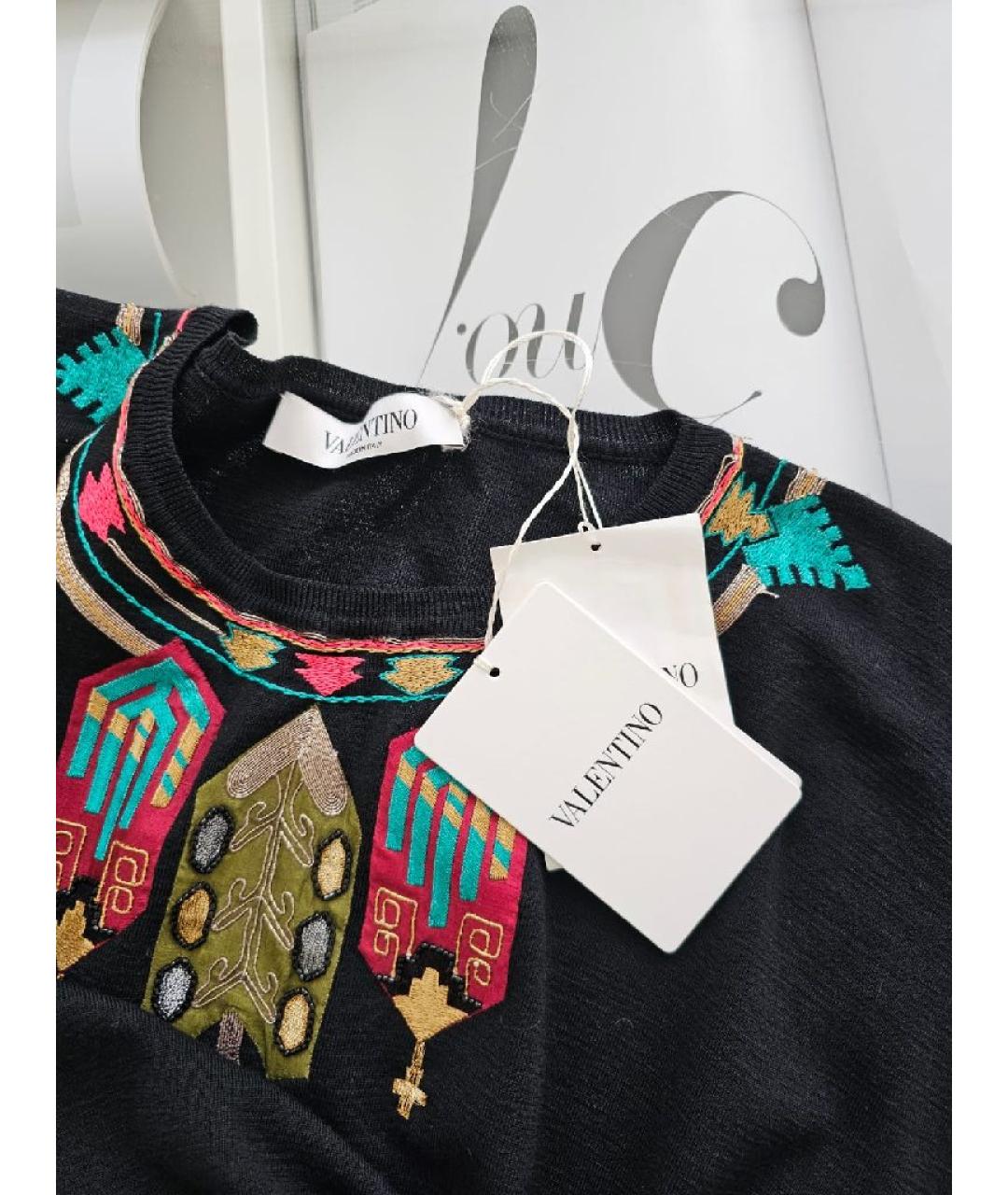 VALENTINO Черная хлопковая футболка, фото 7