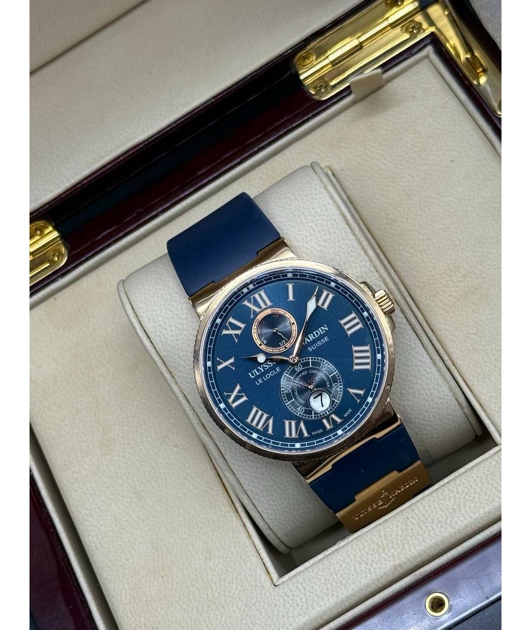 Ulysse Nardin Голубые часы из розового золота, фото 8