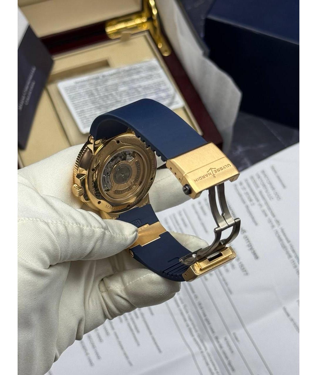 Ulysse Nardin Голубые часы из розового золота, фото 6