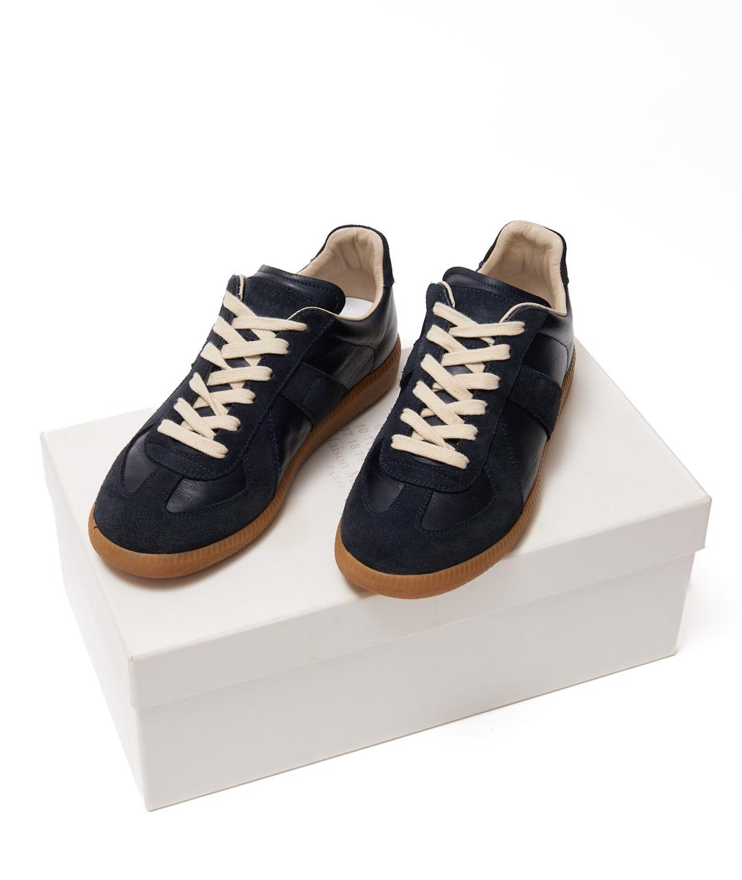 MAISON MARGIELA Синие кожаные кеды, фото 5