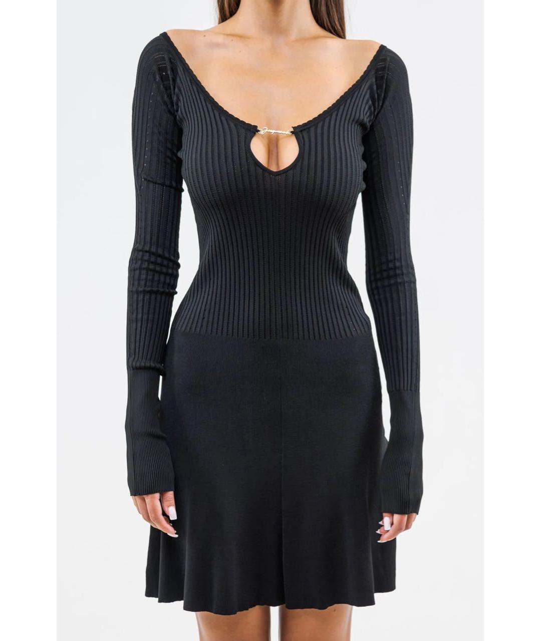 JACQUEMUS Черное вискозное повседневное платье, фото 5