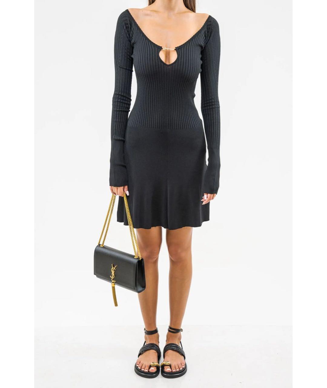 JACQUEMUS Черное вискозное повседневное платье, фото 4