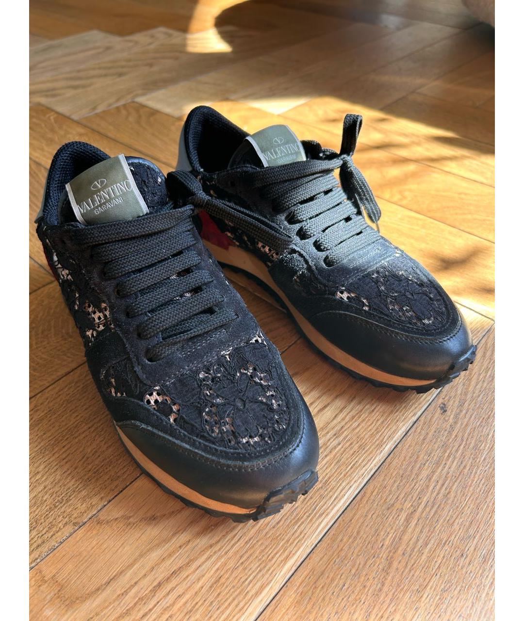 VALENTINO Черные текстильные кроссовки, фото 4