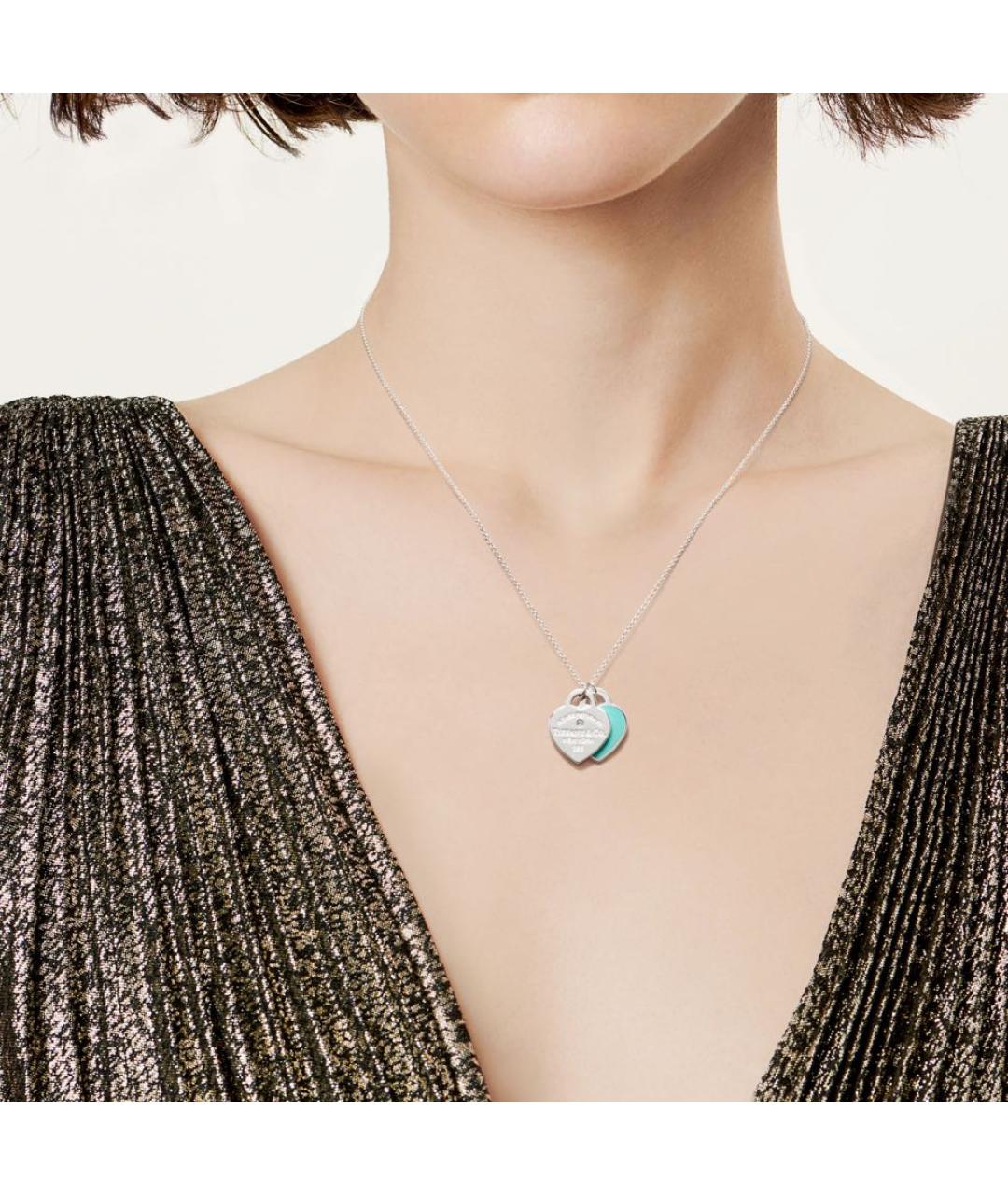 TIFFANY&CO Бирюзовое серебряное колье, фото 2