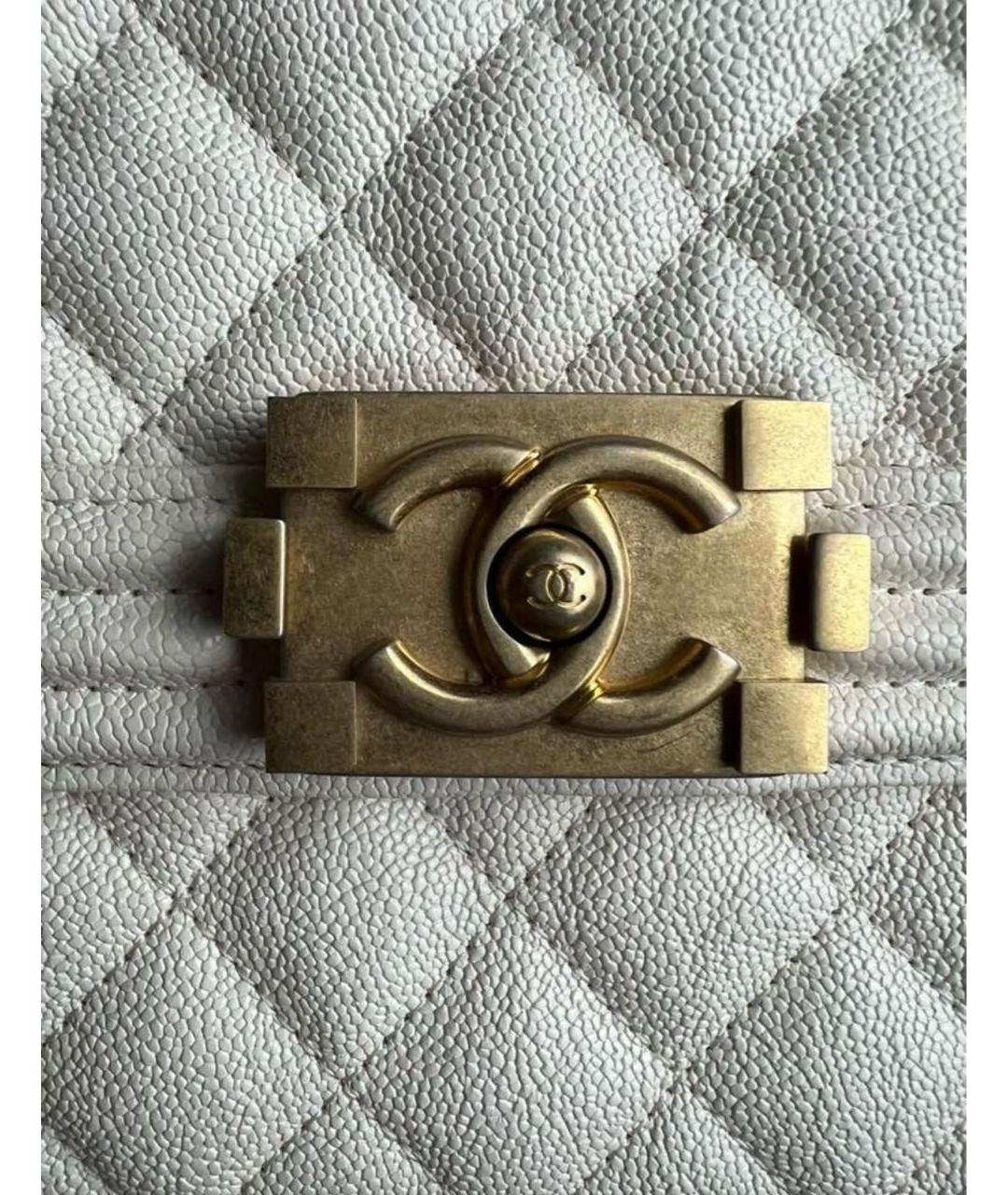 CHANEL Бежевая кожаная сумка через плечо, фото 4