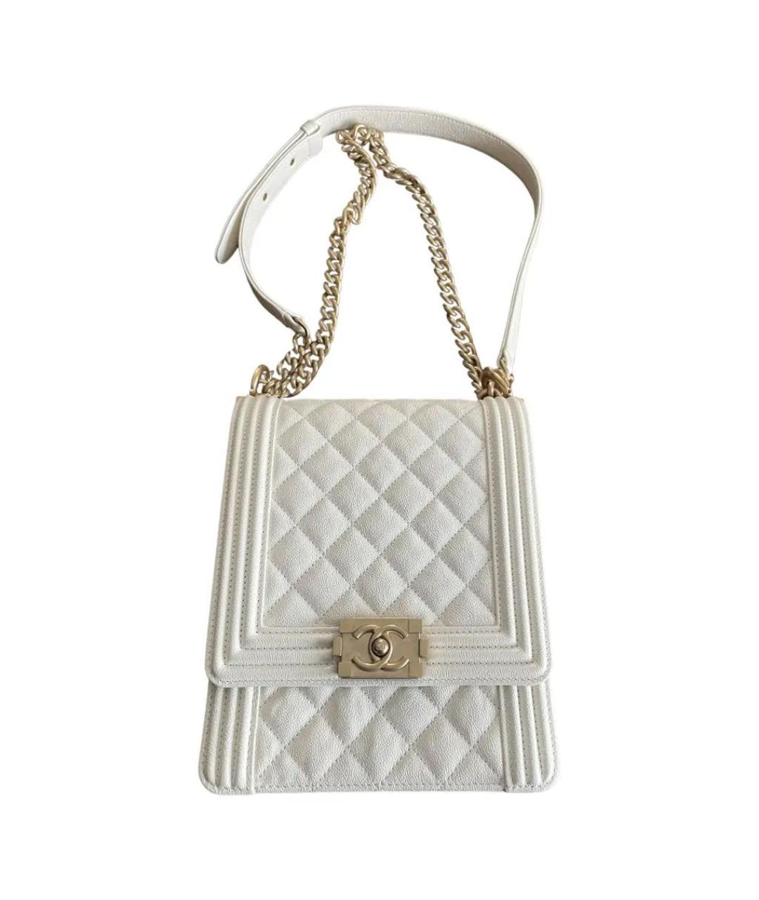 CHANEL Бежевая кожаная сумка через плечо, фото 5