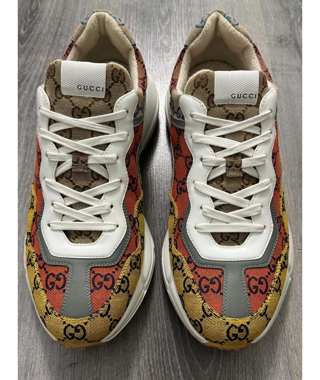 GUCCI Мульти текстильные низкие кроссовки / кеды, фото 2