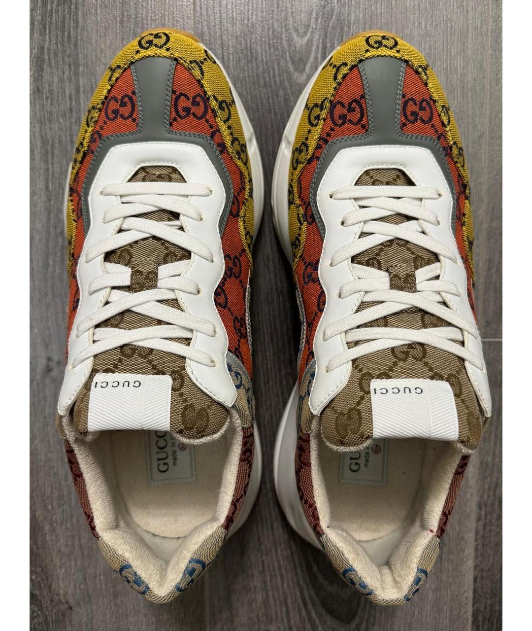 GUCCI Мульти текстильные низкие кроссовки / кеды, фото 3