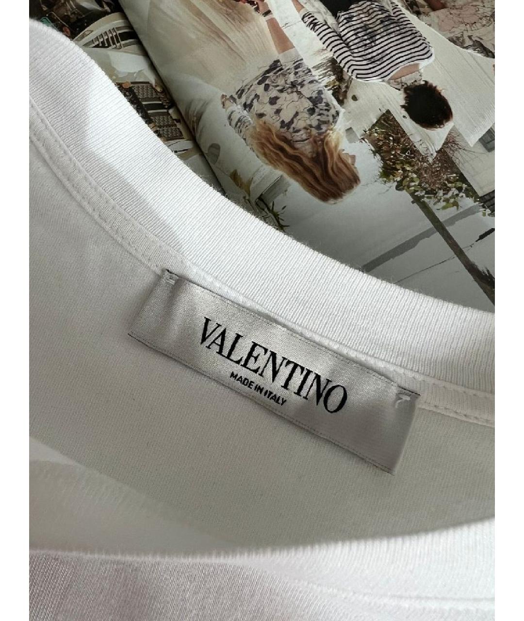 VALENTINO Белая хлопковая футболка, фото 4