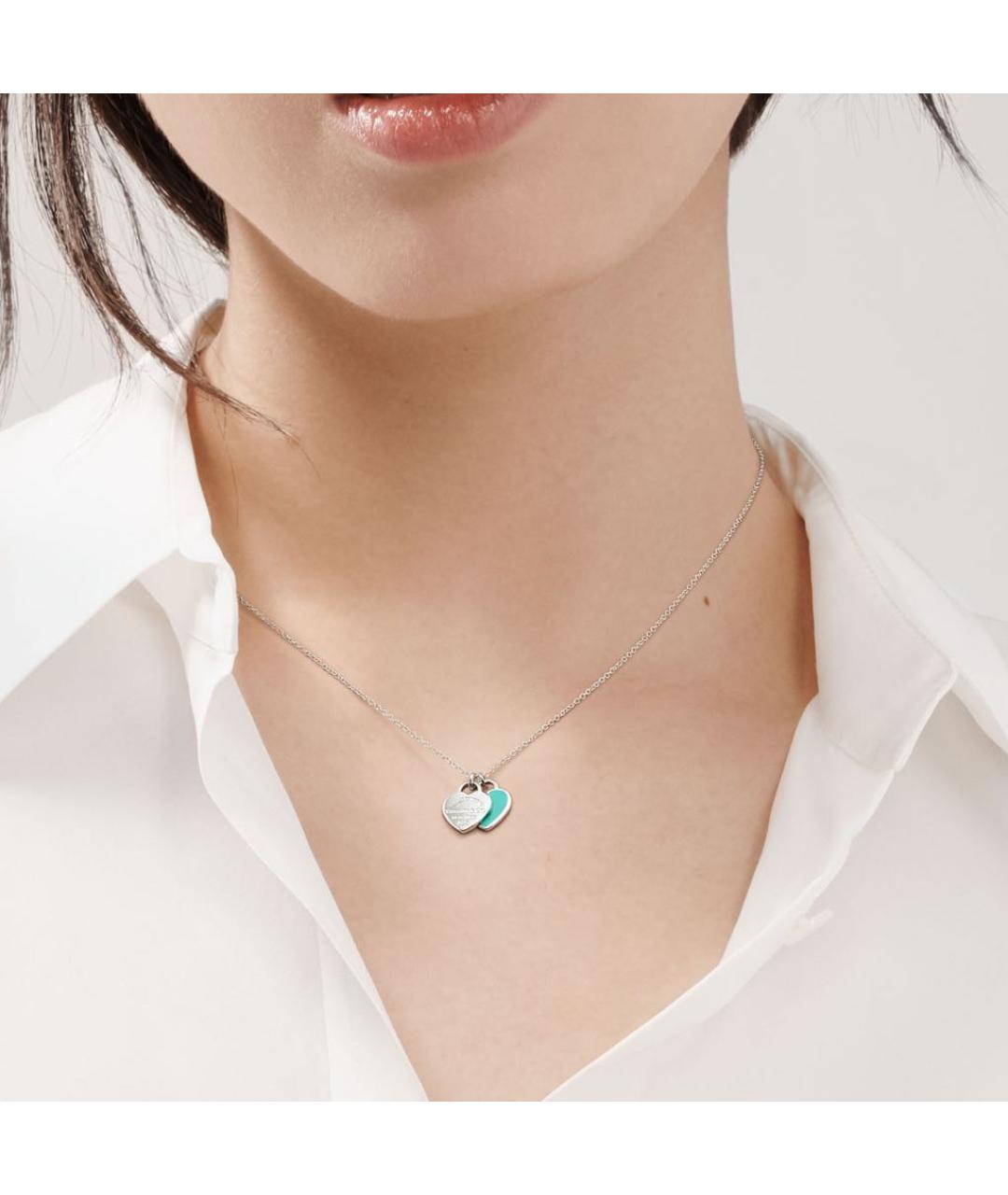 TIFFANY&CO Бирюзовое серебряное колье, фото 2