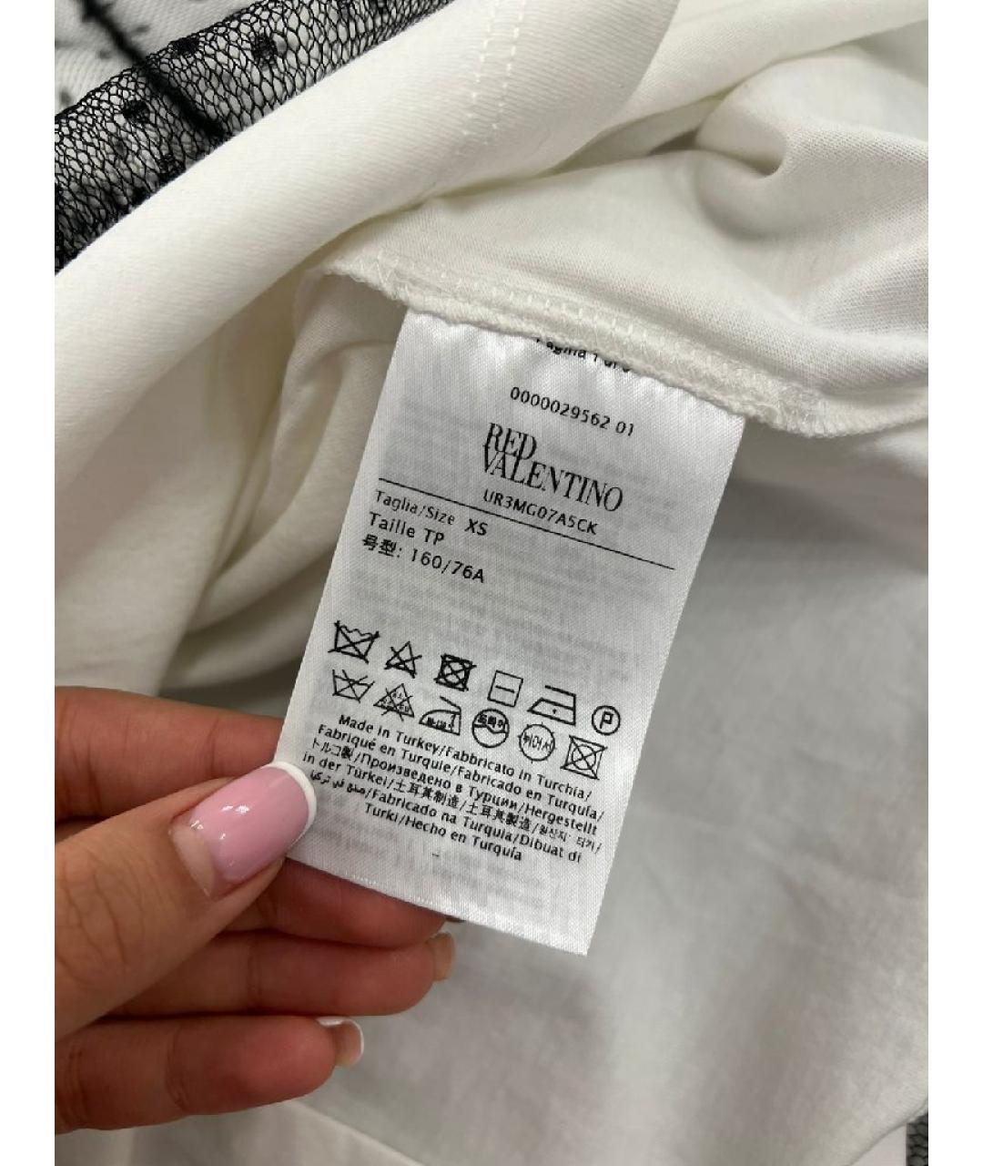 VALENTINO Белая хлопковая футболка, фото 7