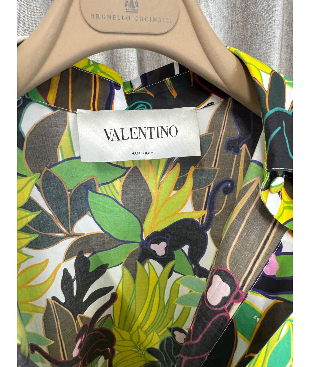 VALENTINO Зеленые хлопковое повседневное платье, фото 3