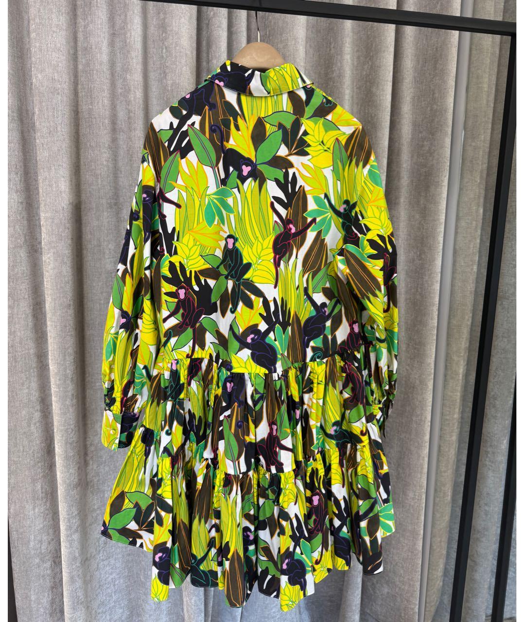 VALENTINO Зеленые хлопковое повседневное платье, фото 2