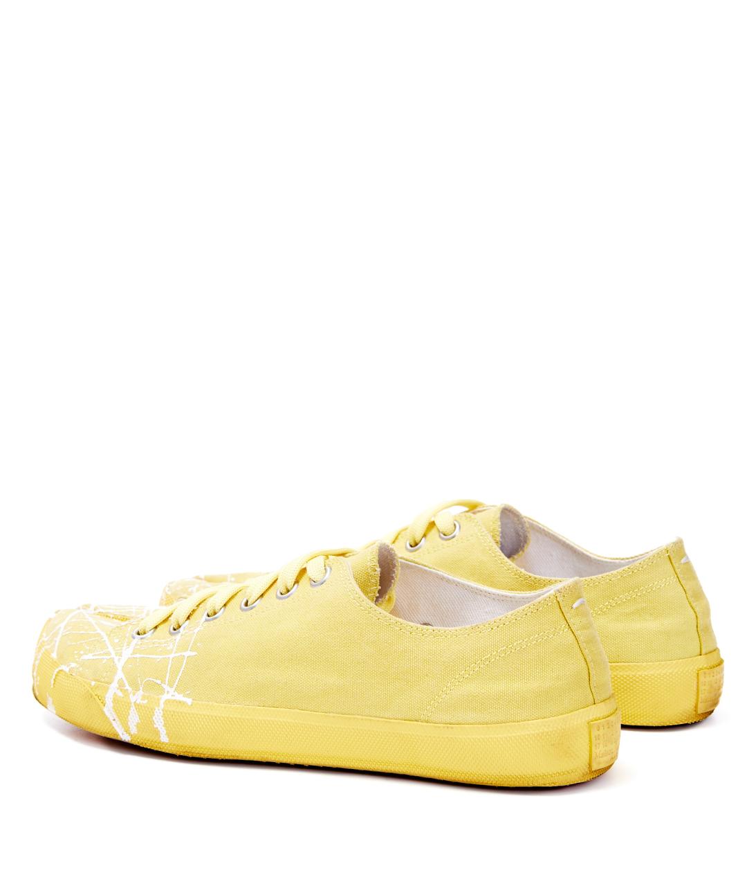 MAISON MARGIELA Желтые текстильные низкие кроссовки / кеды, фото 3