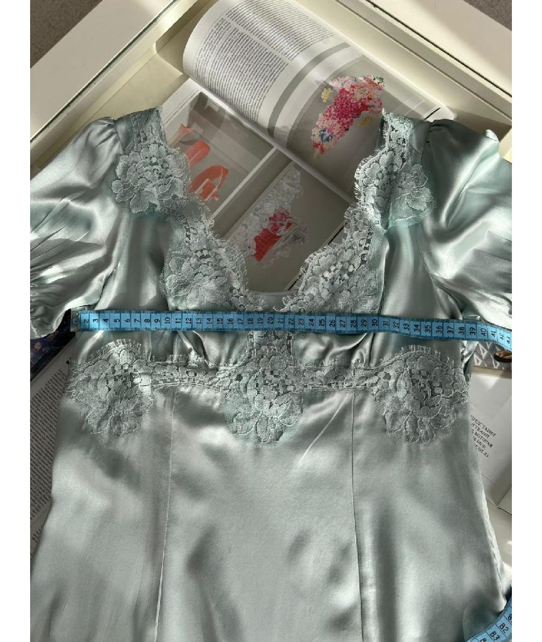 DOLCE&GABBANA Голубая шелковая майка, фото 6