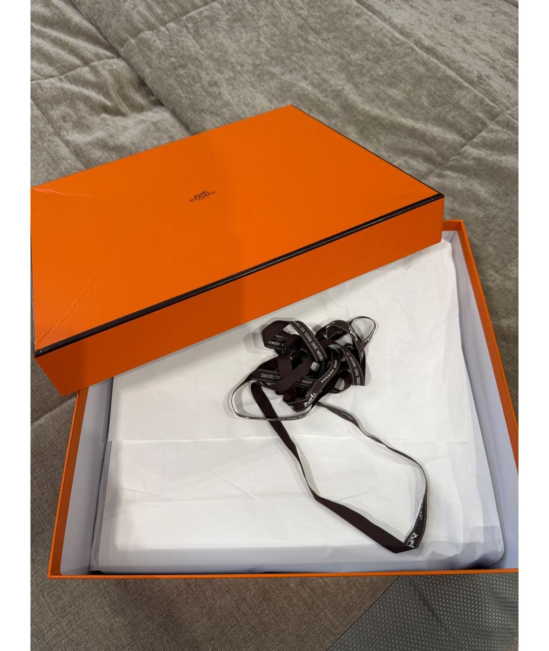 HERMES Антрацитовый кожаный портфель, фото 4
