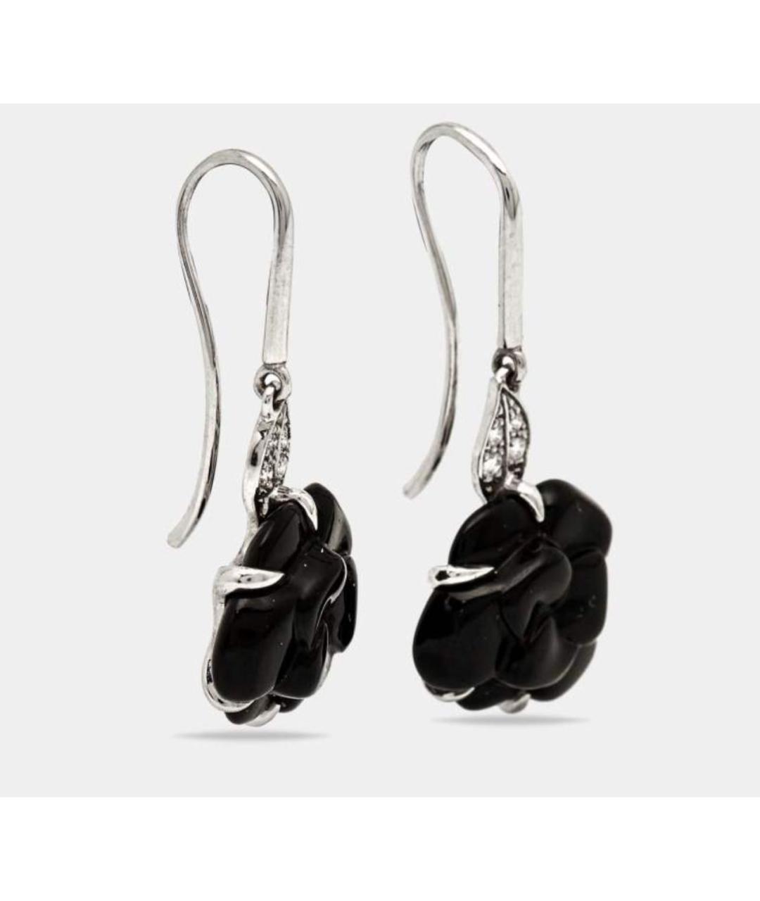 CHANEL Черные серьги из белого золота, фото 3