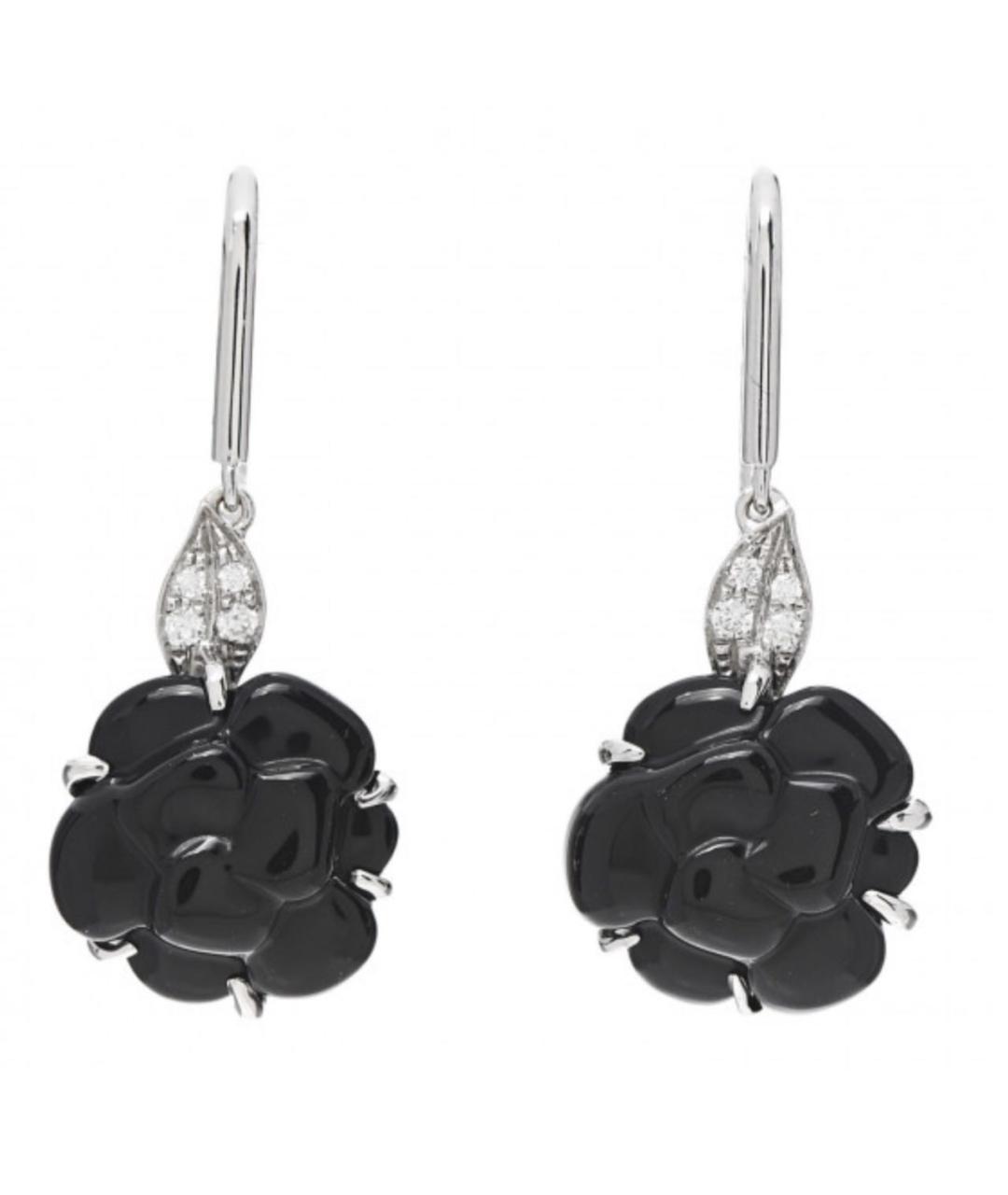 CHANEL Черные серьги из белого золота, фото 1
