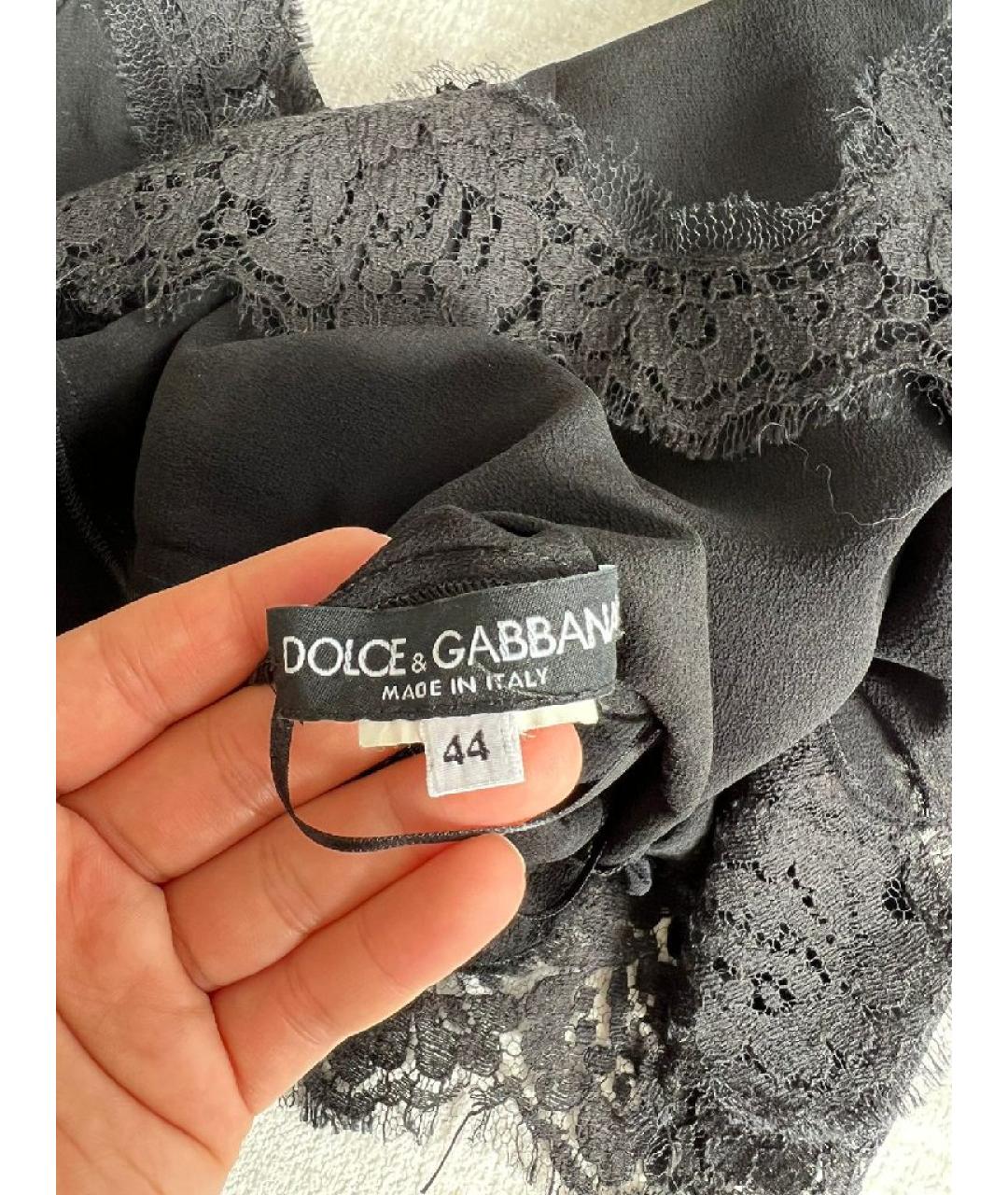 DOLCE&GABBANA Черная шелковая майка, фото 7