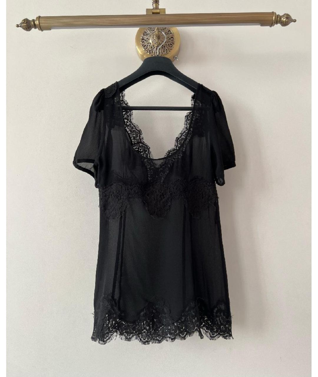 DOLCE&GABBANA Черная шелковая майка, фото 10