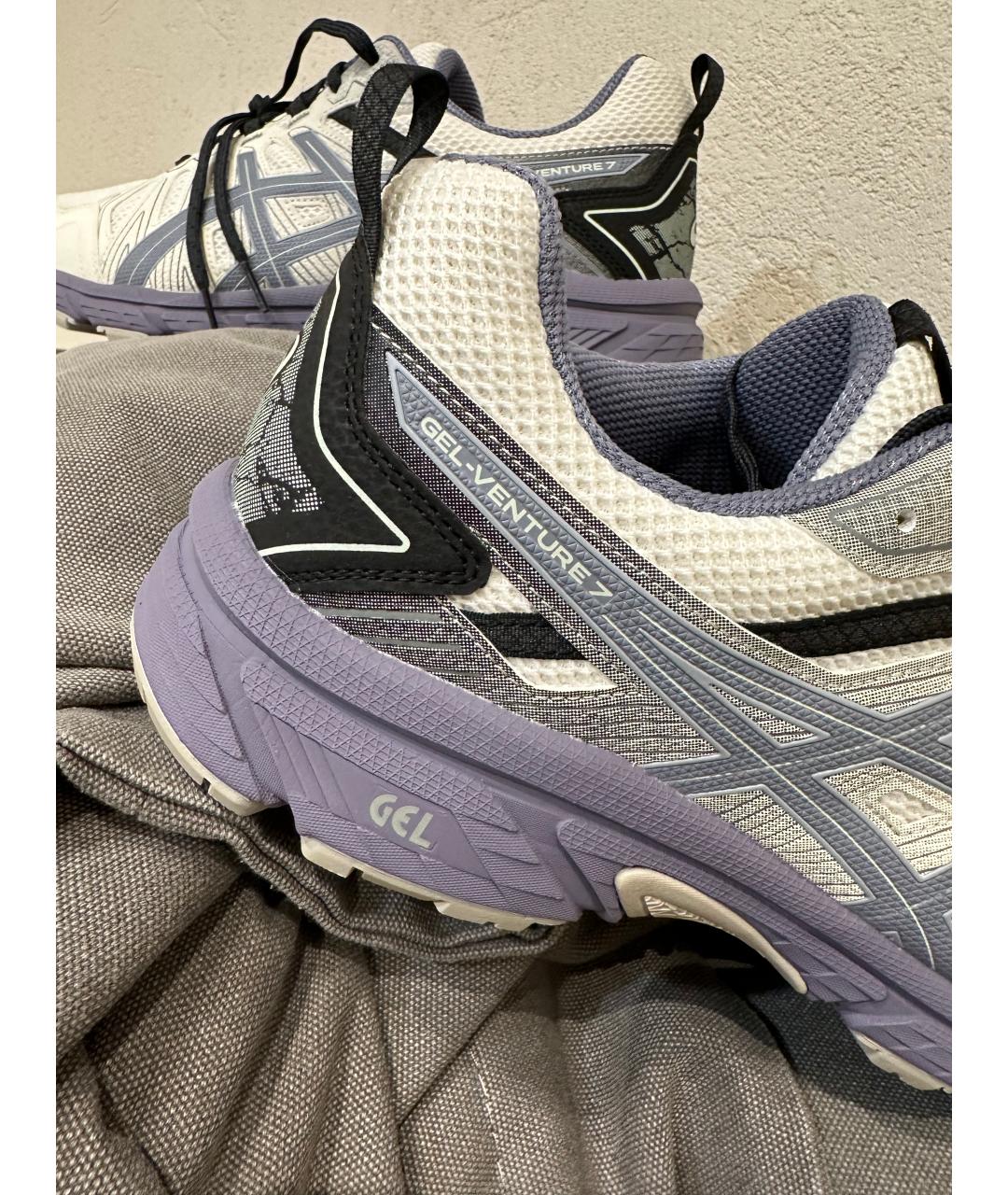 ASICS Белые текстильные низкие кроссовки / кеды, фото 5