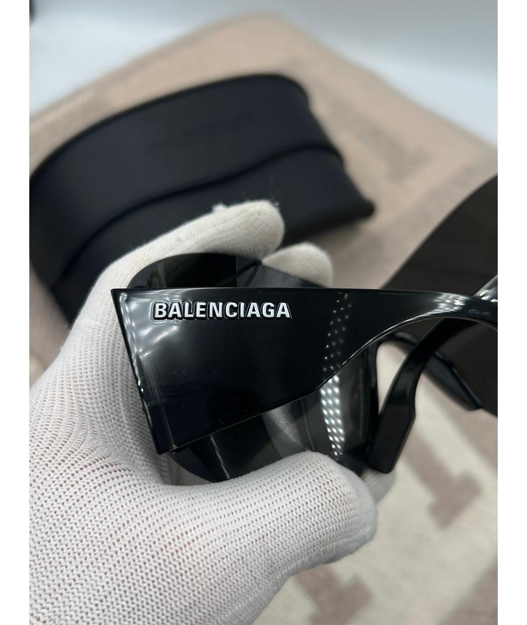 BALENCIAGA Черные пластиковые солнцезащитные очки, фото 4