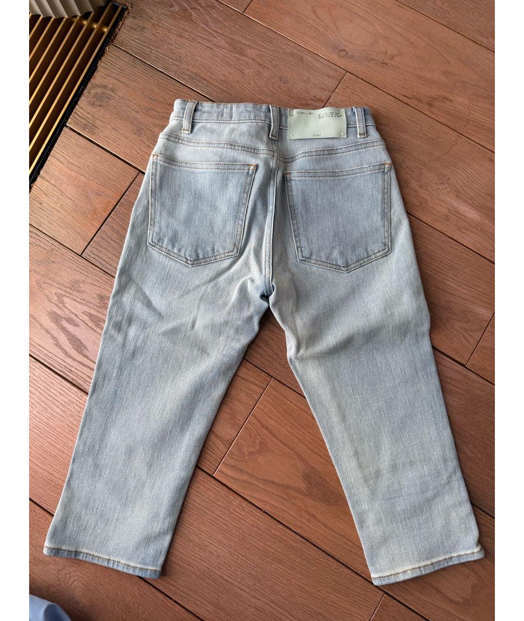 OFF-WHITE Голубые хлопковые джинсы слим, фото 3