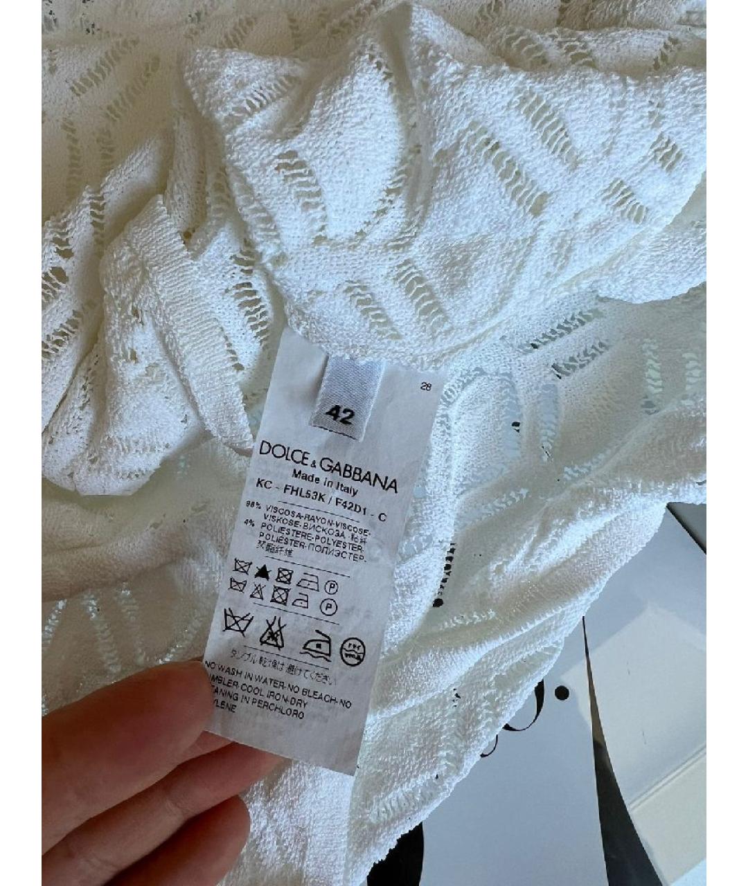 DOLCE&GABBANA Белый шелковый кардиган, фото 5
